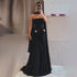 Elegant Autumn Slim Tube Top Twisted Buckle Ribbon Dress by Ragazza
