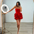 Women Clothing Sexy Dress Solid Color Tube Top Sleeveless Large Floral Sheath Dress High Waist Dress by Ragazza