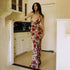 Summer Spaghetti Straps Sleeveless Dress Sexy Printed Backless Slim Fit Dress by Ragazza