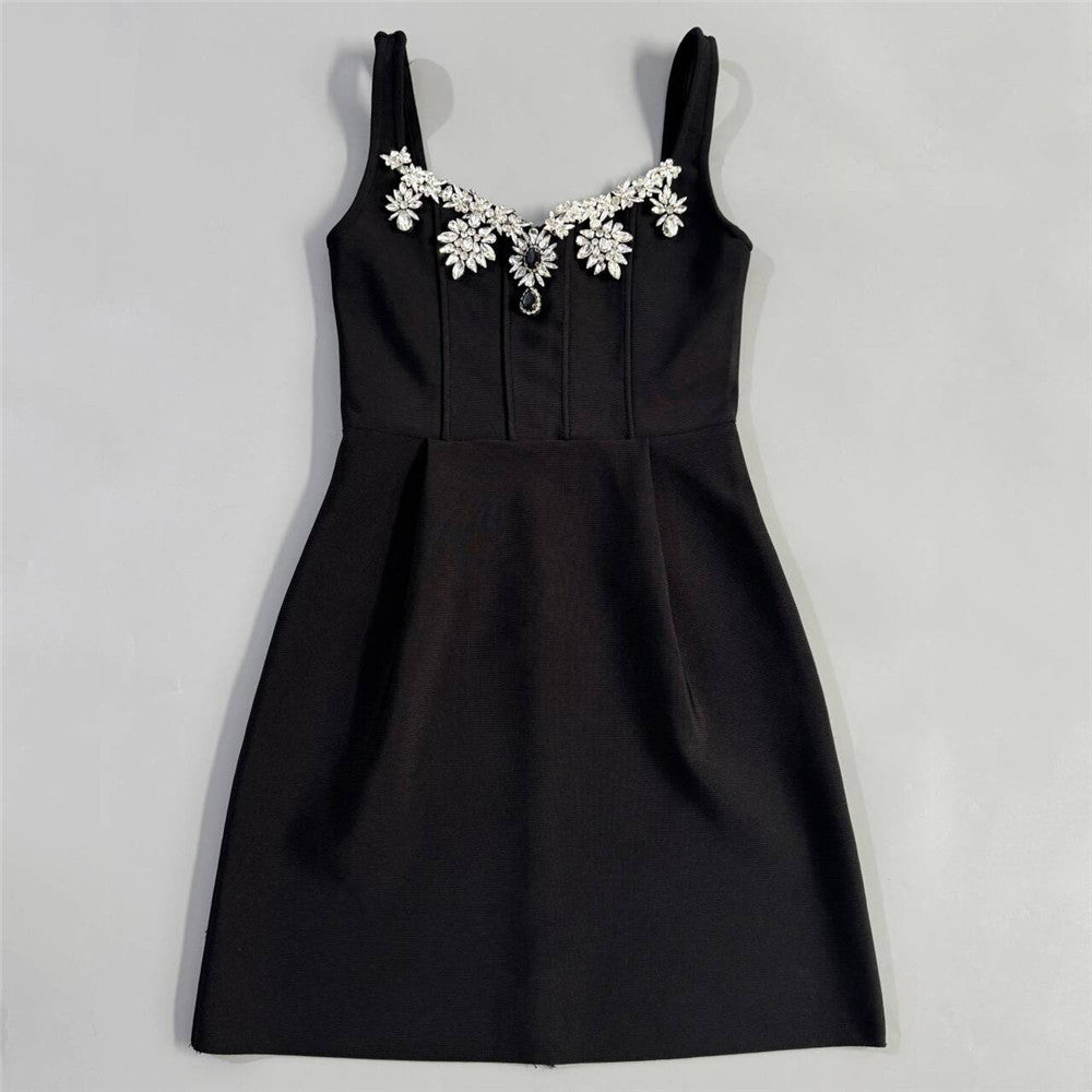 Sexy Strap Diamond Bandage One Piece Dress Ladies Cocktail Party Dress Elegant Dress by Ragazza