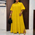Women Wear Elegant Solid Color Polo Collar Loose Maxi Dress  DestGlow