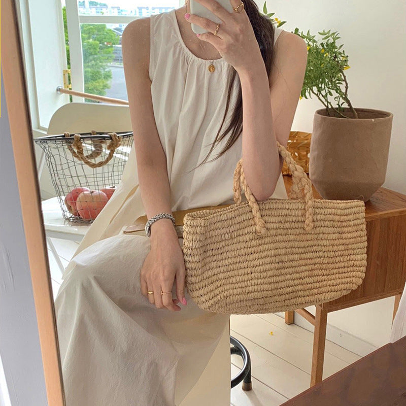 Korean High Grade Sleeveless Vest Dress Summer Sneaky Design Backless Dress Can Be Outerwear Homewear by Ragazza
