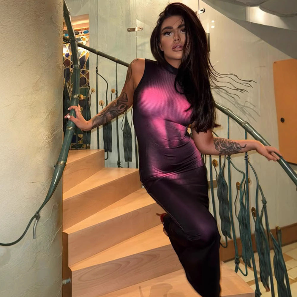 Sexy Women Clothing Cool Handsome 3D Printed Sleeveless Slim Fit High Elastic Dress Sheath Dress for Women by Ragazza