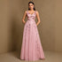 Sexy Deep V Plunge neck Large Swing Evening Dress Elegant Sexy Strap Pattern Sequin Gauze Dress Women by Ragazza