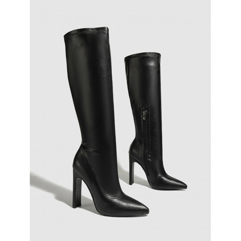 Ankle Boots Pointed High Heeled Thigh Boot Skinny Stilettos Riding Boots  DestGlow