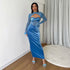 Fall Women Clothing Plush Mesh Stitching Night Club Hollow Out Cutout Dress Slim Fit Dress by Ragazza