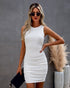 summer Solid Color round Neck Slim-Fit Sheath Women Dress Chic by Ragazza