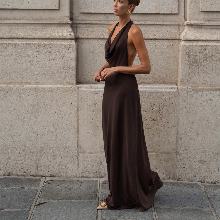 Sexy Halterneck Vest Dress Women Long Backless Party Evening Dress by Ragazza