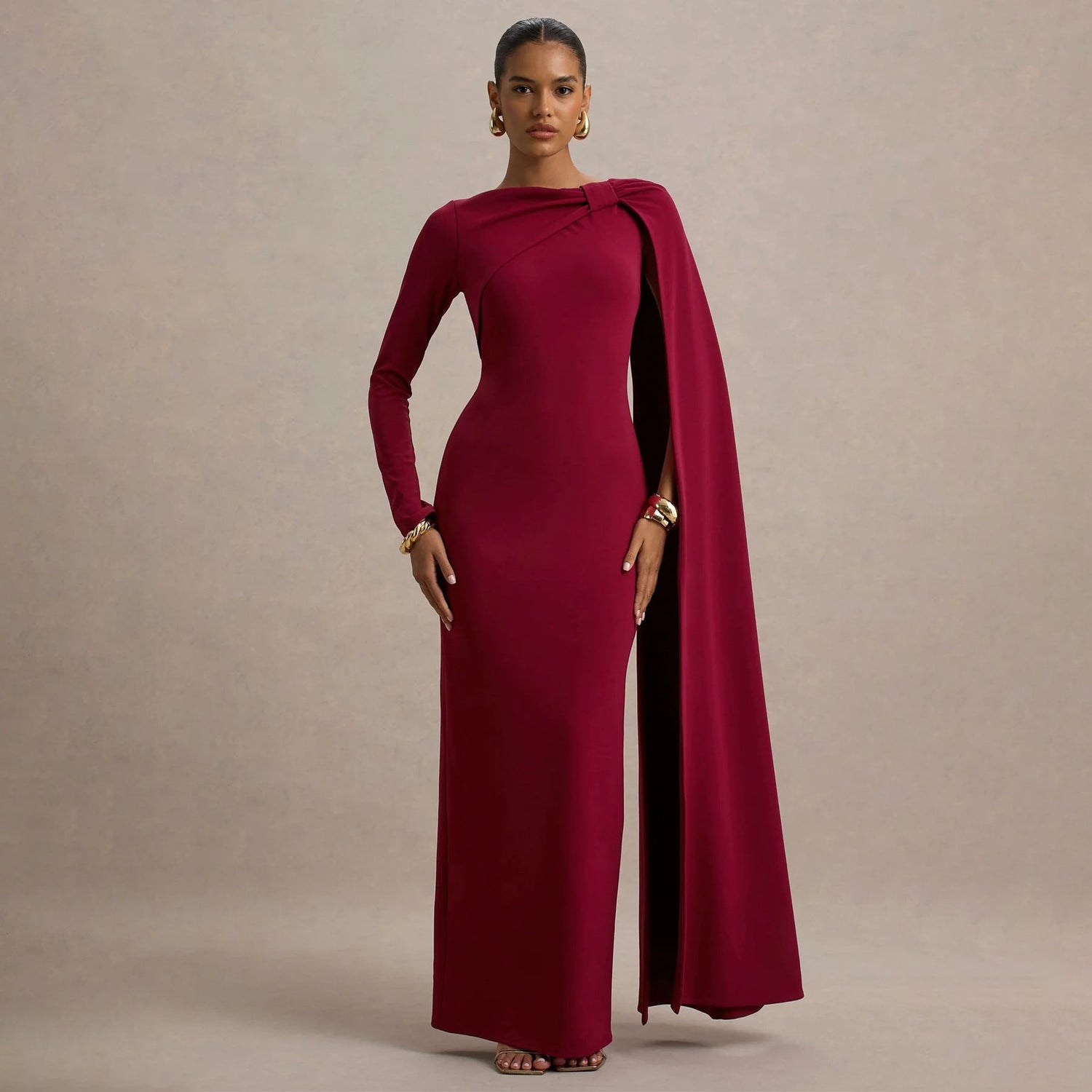 Women Wear One Shoulder Ribbon Evening Dress Long Sleeve Sexy Sheath Dress by Ragazza