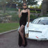 Arrival Solid Color Sexy Adult Lady like Woman See through Tulle Dress Side Slim Strap Ribbon Dress Women by Ragazza
