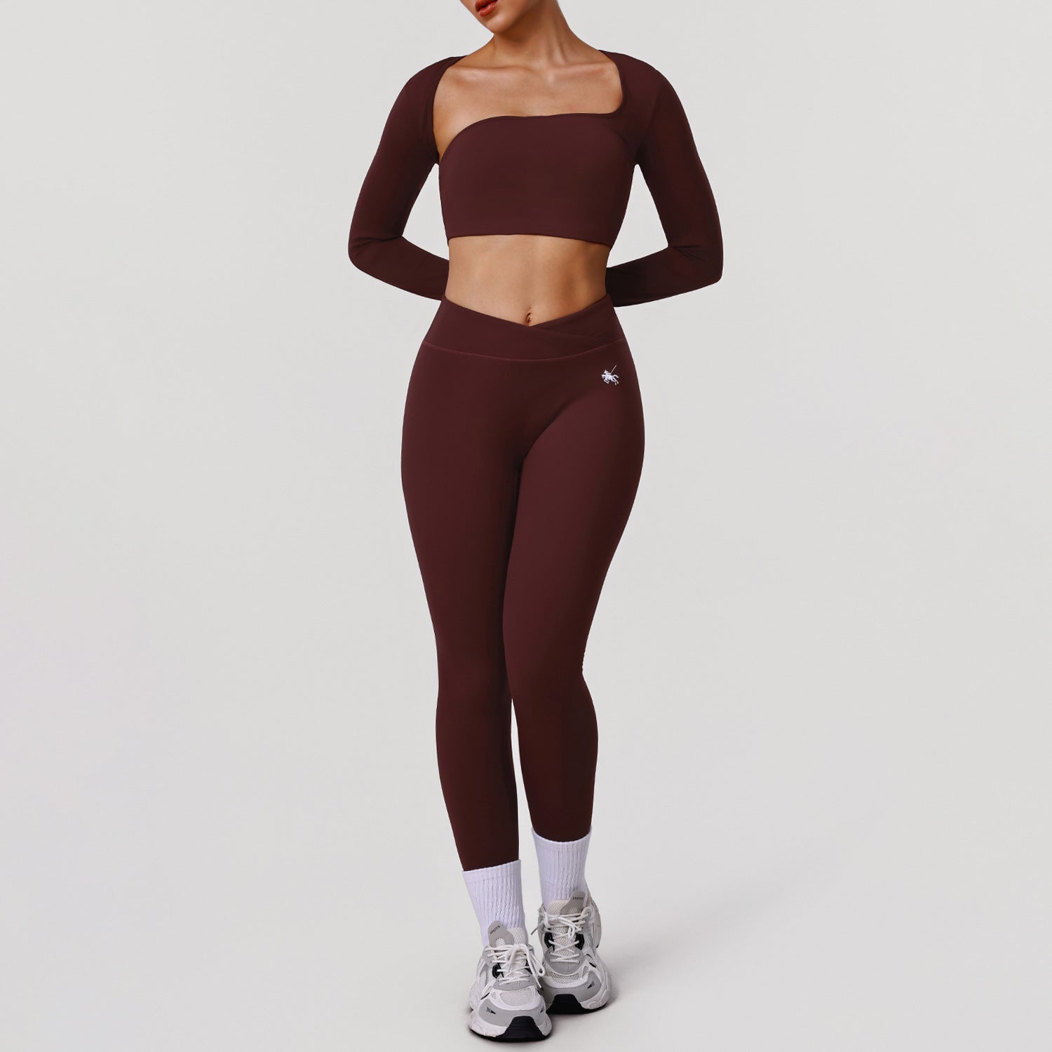 Nude Feel Hollow Out Cutout-out Beauty Back Sports Top Yoga Clothes with Pad High Elastic Hip Lifting Embroidered Logo Fitness Pants Two Piece Sets by Ragazza