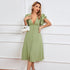 Spring Summer Women Clothing V neck Sexy Backless A line Midi Dress by Ragazza