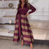 Autumn Women Long Elegant Lace Printing Stitching Dress Maxi Dress by Ragazza