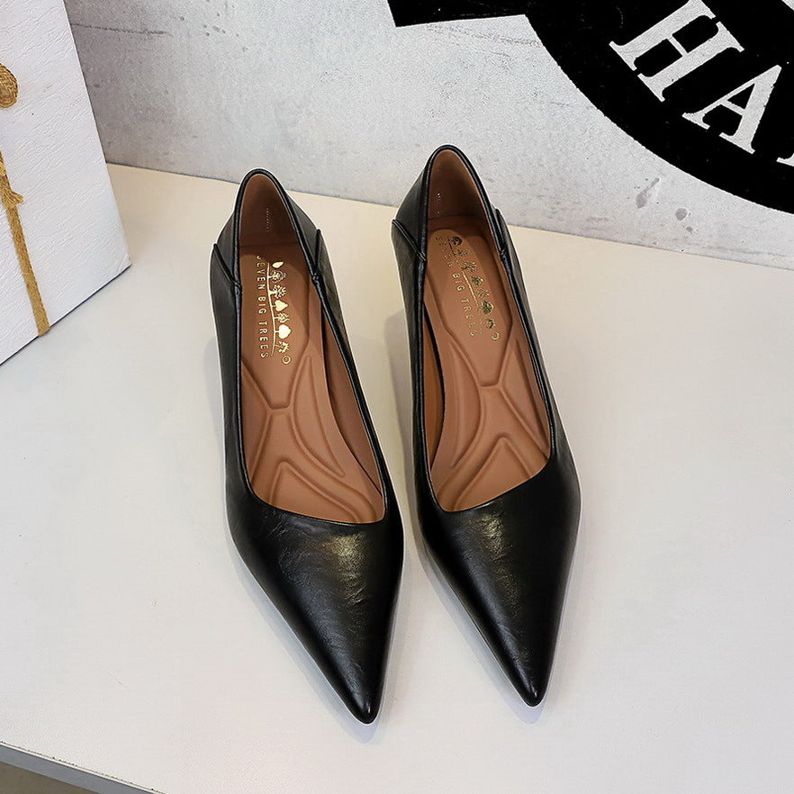 French Work Comfortable All Match Office Work Pointed High Heels Women Stiletto Heel Non Wear Feet Classy Shoes  DestGlow