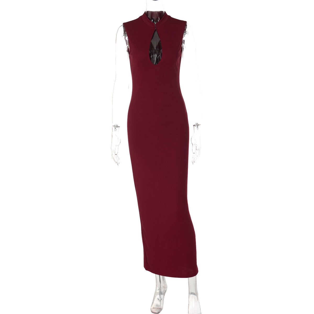 French Chest Hollow Out Cutout Knitted Dress Winter Slim Back Slit Dress by Ragazza