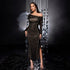 Night Club Women Clothing Private Clothing Ladies Long Sleeves Drape Slim Fit Oblique Shoulder Dress by Ragazza