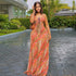 Printed Lightweight Women Sexy Backless Hip Dress Slim Strap Casual Holiday Maxi Dress by Ragazza