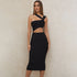 Spring One Shoulder Tube Top Mid Length Solid Color Party Dress Women Sexy  DestGlow