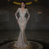 Women Clothing Dress Bronzing Long Sleeve Slim Sexy Fishtail Mopping Evening Dress by Ragazza