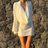French Elegant Women Wear Solid Color Swing Collar Draping Dress Long Sleeve Waist Tight Hip by Ragazza