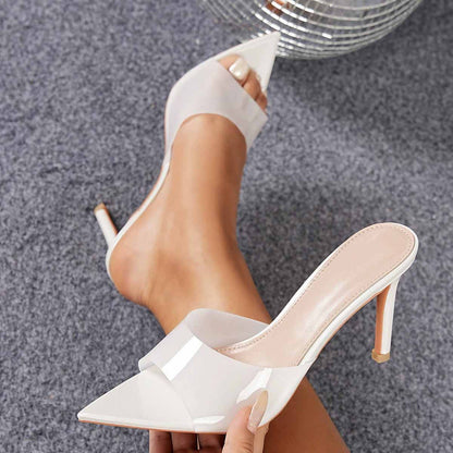 Toe Open Toe Stilettos With A Single Strap Women Outerwear Affordable Luxury Sexy Rhinestone High Heel Shoes Mule Shoes  DestGlow