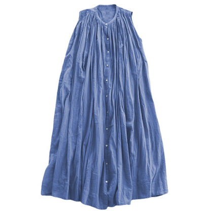 French Pleating Dress Summer Western Paris Yarn Loose Large Dress A Line Dress Can Be Used as Blouse by Ragazza