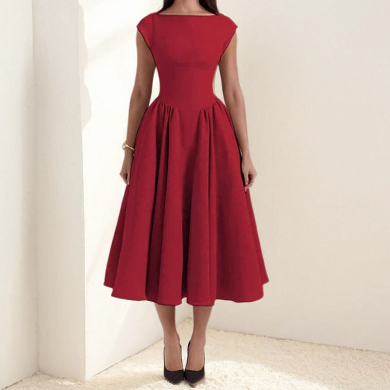 Spring French Sexy Elegant Waist Slimming Sleeveless Back Hollow Out Cutout Dress by Ragazza