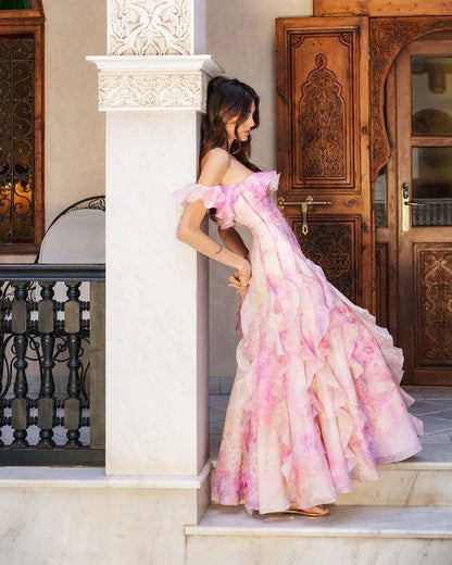 Seaside Vacation Cami Dress Yarn French Ruffled Beach Dress Atmosphere Maxi Dress Elegant by Ragazza