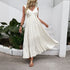 Casual Simple Sleeveless V neck Vacation Dress White Dress by Ragazza
