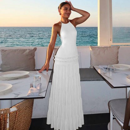 Women Clothing Summer Sexy Backless Halter Pleated Dress Women by Ragazza