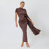 Arrival round Neck Shoulder Wrap Solid Color Dress Sexy Sexy Slim Fitting Patchwork Ribbon Dress by Ragazza