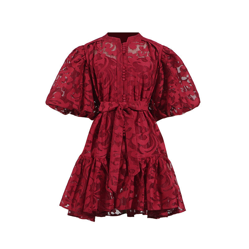 Spring Single Breasted Printed Lace up T shirt Shory Dress Women by Ragazza