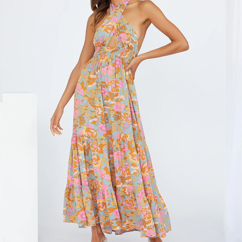 Women Dress Sexy Halter Backless Holiday Jumpsuit Beach Dress by Ragazza