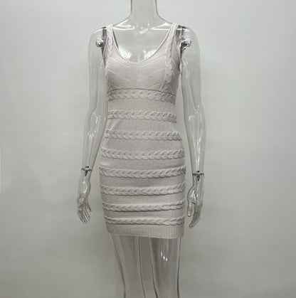 Early Spring New Niche Western Knitted Cami Dress Elegant Dress for Women by Ragazza