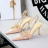 Side Bow Pointed Toe Slingback Buckle Stiletto Heel Ladies Cocktail Women Shoes  DestGlow