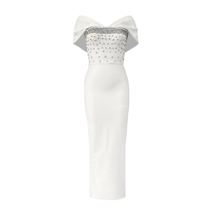 Women Clothes Elegant Graceful Diamond Hairpin Shoulder Bandage Dress Party Cocktail Evening Dress by Ragazza