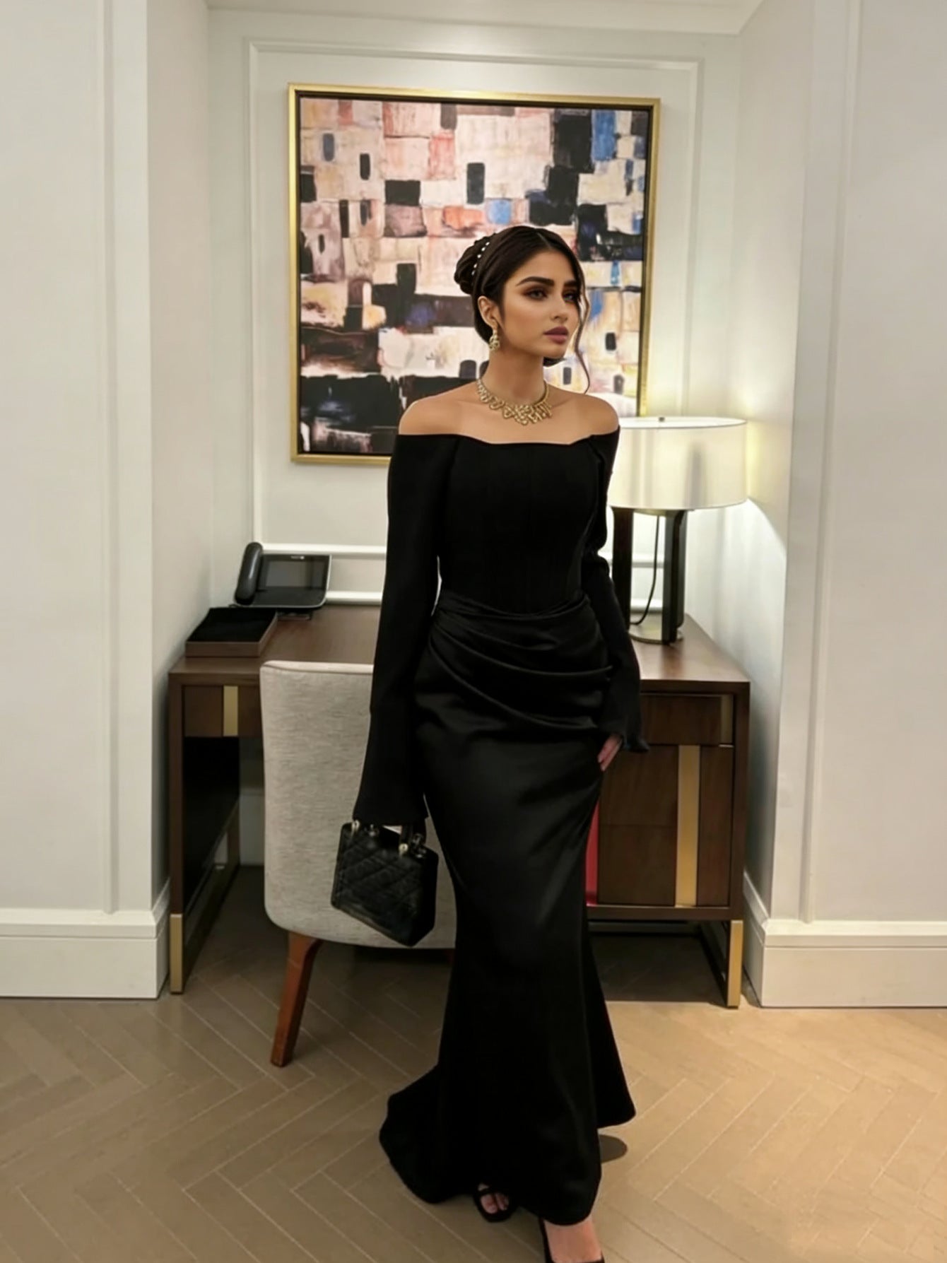 Women Clothing Tube Top Wedding Dress Toast Clothing Light Luxury Engagement Wedding Dinner after Slit Hemline at Hem by Ragazza