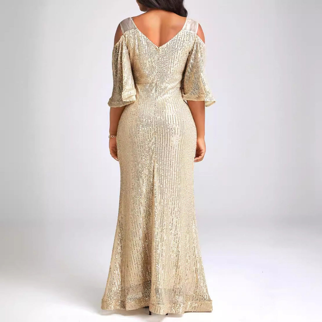 Autumn Elegant Off Shoulder Gold Sequ Annual Party Evening Dress Cocktail Evening Dress Dress by Ragazza