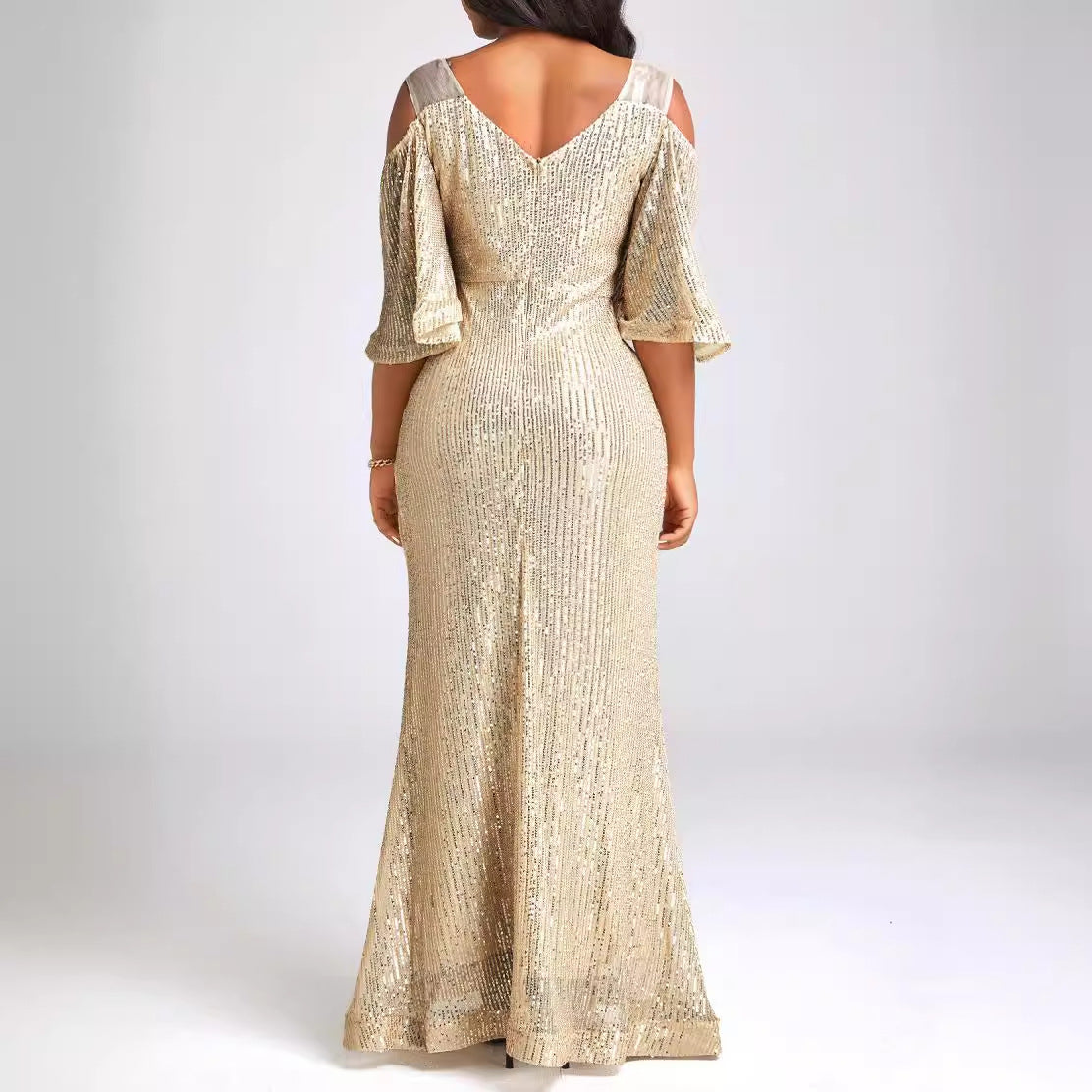 Autumn Elegant Off Shoulder Gold Sequ Annual Party Evening Dress Cocktail Evening Dress Dress by Ragazza