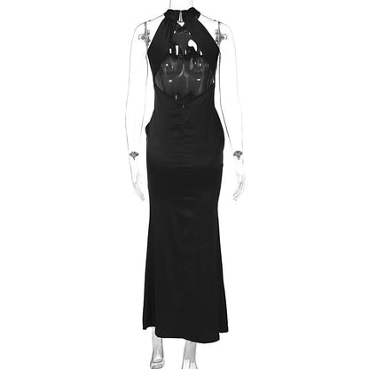 Sexy Solid Color Slim Sleeveless Backless Dress Women by Ragazza