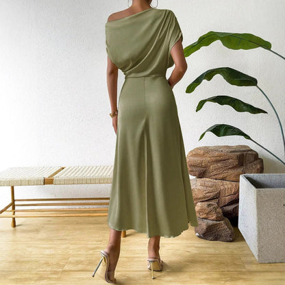 Women Clothing Trendy Summer Satin Satin Women Summer Dress Tight Jumpsuit Long Dress by Ragazza