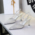 Women Wire Mesh Socialite Women Classy Shoes Pointed Toe Low Cut Ankle Strap Buckle Outdoor Sandals  DestGlow