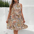 Plus Size Women Clothing Printed Dress Summer Sleeveless Halterneck by Ragazza