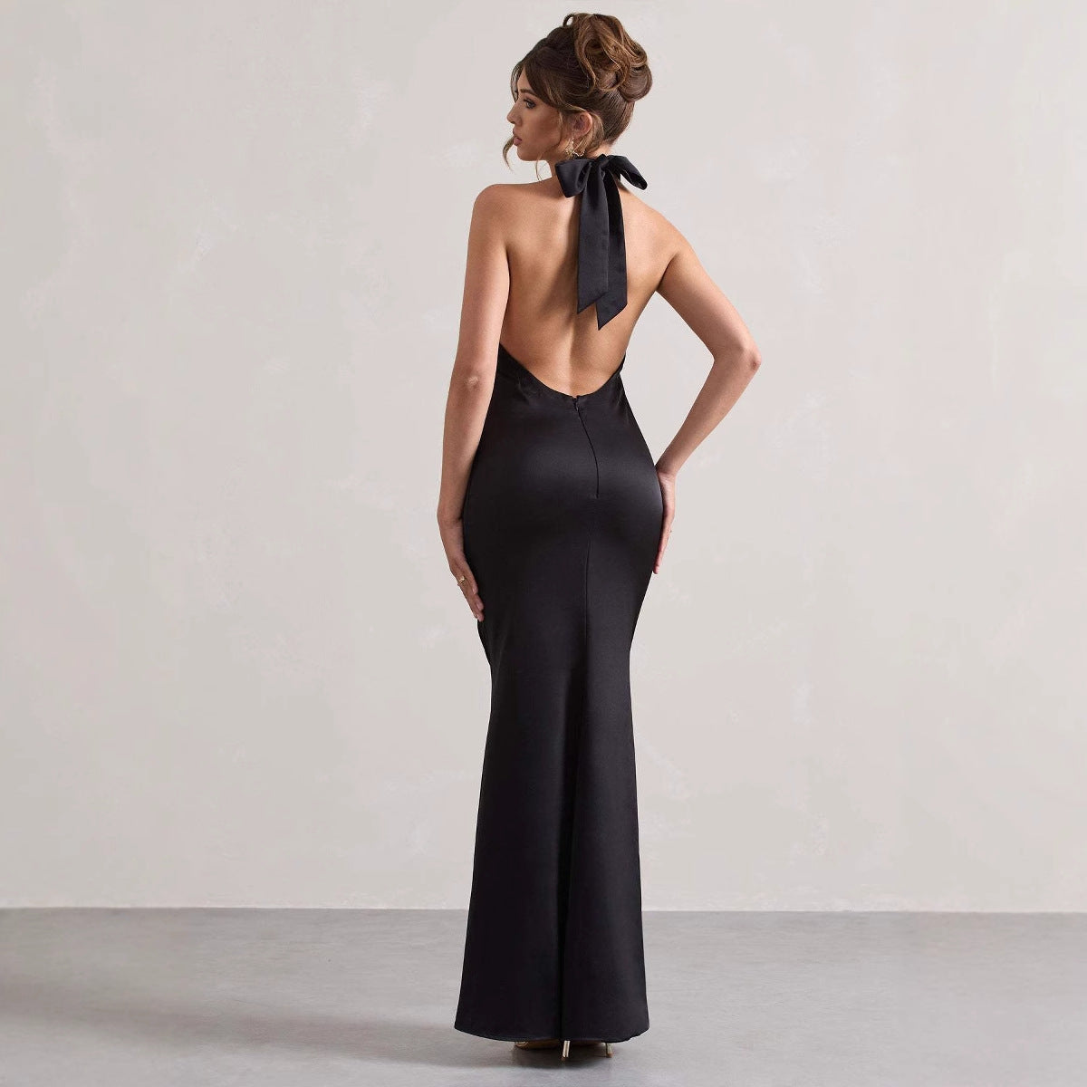 Halter Evening Dress Elegant Slim Dress Cocktail Party Dress by Ragazza