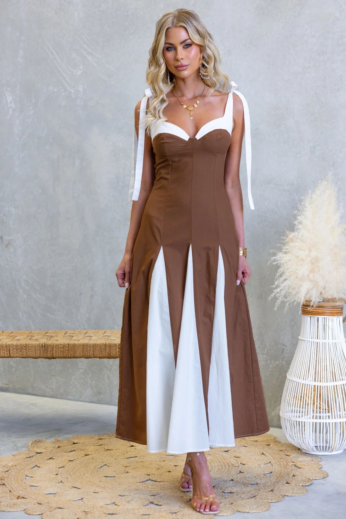 Spring Summer Digital Printing Bohemian Swing Mid Length Dress  DestGlow