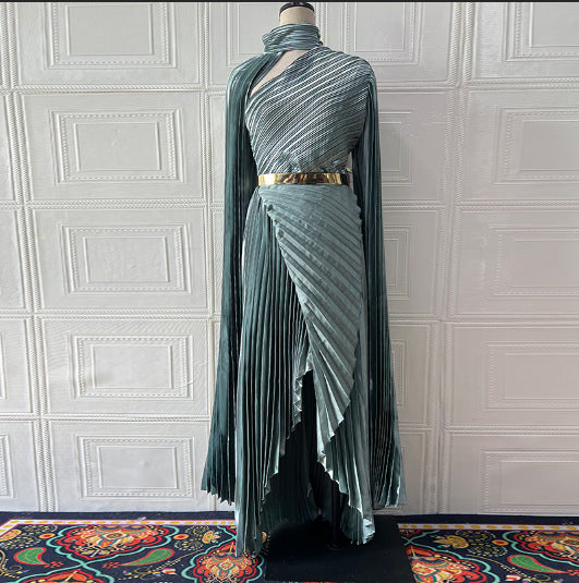 Summer Long Shawl Split Graceful Formal Dress Belt Dress by Ragazza