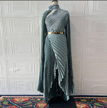 Summer Long Shawl Split Graceful Formal Dress Belt Dress by Ragazza