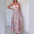 Sexy Decorative Beads Sling Positioning Print Holiday Dress Women by Ragazza