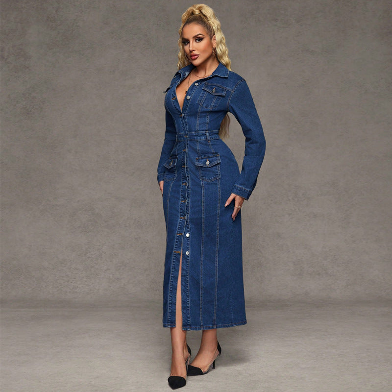 Women Clothing Breasted Waist Tight Maxi Dress by Ragazza