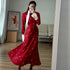 Spring Autumn French Design Printed Satin Dress Women Clothing Elegant Waist Tight Dress by Ragazza